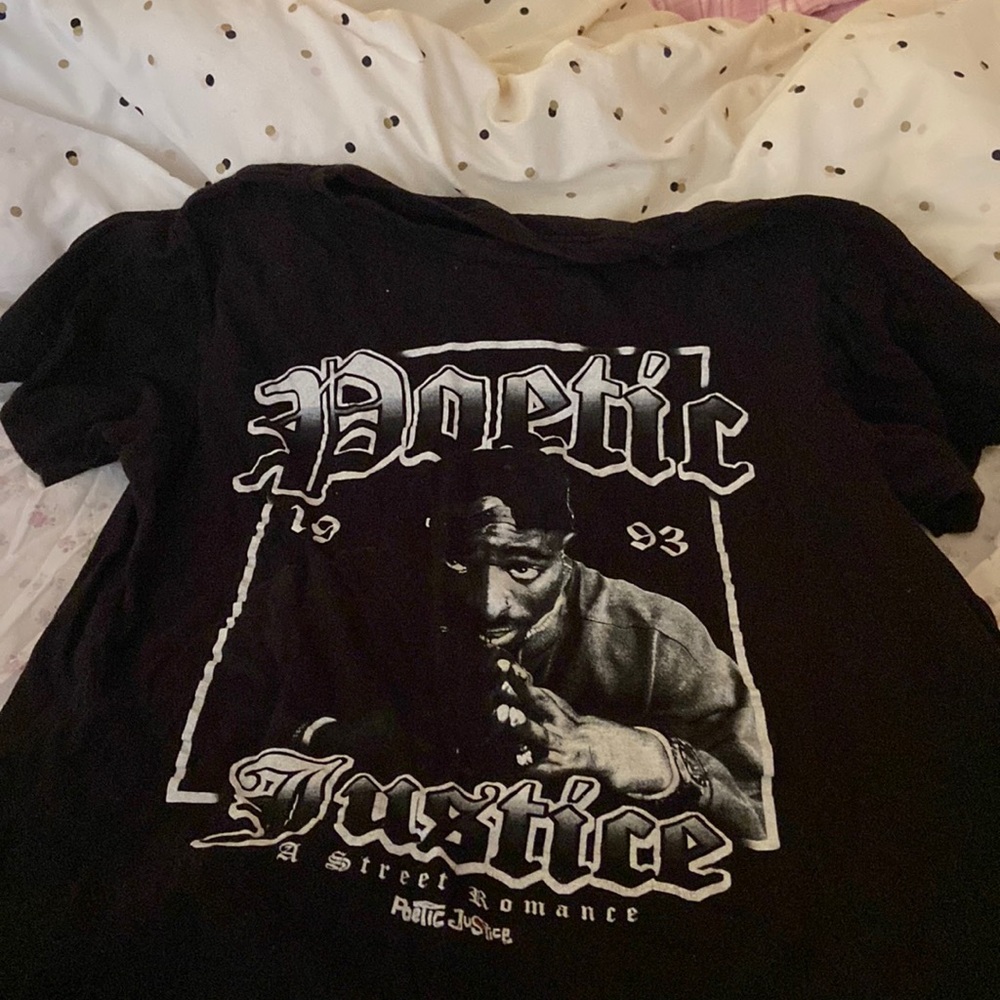 black and white tupac shirt